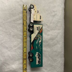 Vintage Racing Toy Truck with Trailer